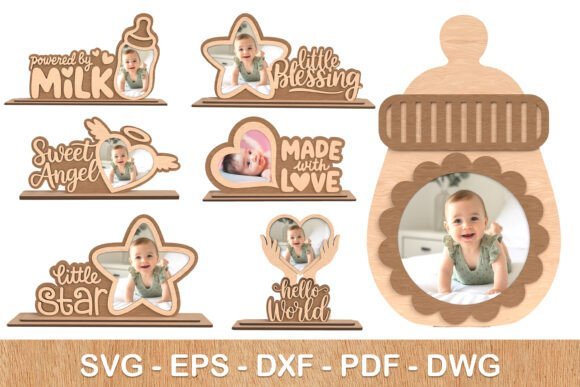 Paquete De Marcos De Fotos Para Bebes 6 Creativo Digital